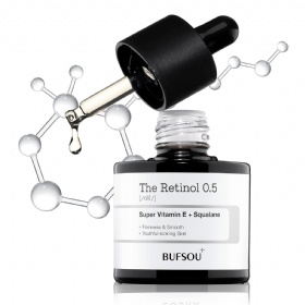 0.5% Retinol anti-aging face serum  Bottle Super Vitamin E for Radiance Wrinkle Reduction and Smoothing