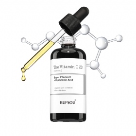 Pure Vitamin C Serum with Vitamin E & Hyaluronic Acid, Brightening & Hydrating Facial Serum for Fine Lines