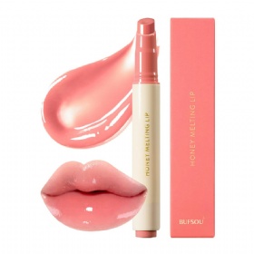 Custom Logo highlight smooth glitter shade lasting glassy glow melting vibrant color pink lip tint plump lip balm