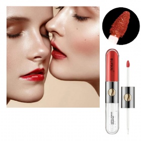 Lipstick Cosmetics private label wholesale bulk vegan 2 in 1 lip plumper Oil Double ended moisturizing glossy lip gloss