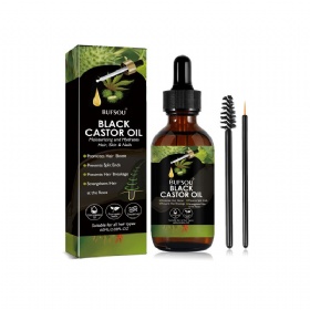 Organic Castor Oil Serum anti hair loss Pure Natural Jamaica Black Castor Oil for hair regrowth Eyelashes and Eyebrows